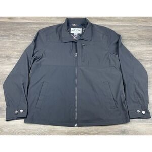 Orvis Jacket men's Large Gray Full Zip Lined Performance Stretch Pockets Outdoor